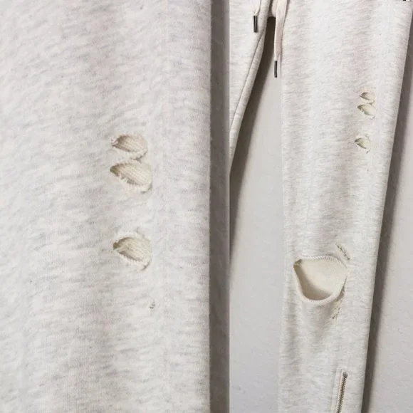 NWT NSF Peyton Ripped Sweatpants Jogger XS Light Grey Distressed Street $228 NEW - Picture 9 of 14